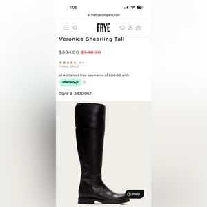 New Frye Veronica Shearling Tall Boots - Black